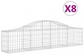 8 db íves horganyzott vas gabion kosár 200x30x40/60 cm