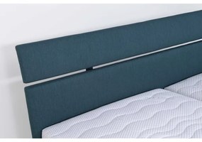 ALIS kárpitozott ágy 180x200 cm, matraccal és ágyneműtartóval, petrolkék