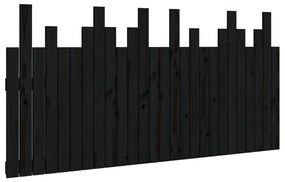 fekete tömör fenyőfa fali fejtámla 166 x 3 x 80 cm