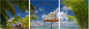Kép - Fehér homokos strand (órával) (90x30 cm)