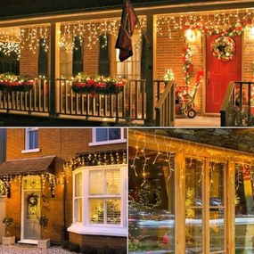 Kültéri jégcsap Led lámpa 500 db meleg hideg fényű függöny 15m