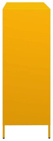 mustársárga acél tálalószekrény 101,5 x 39 x 103,5 cm
