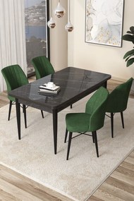 Arp étkezőgarnitúra, fekete márvány-khaki, 110 cm
