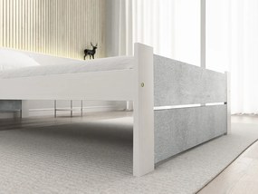 IKAROS DOUBLE ágy 90 x 200 cm, beton/fehér Ágyrács: Léces ágyrács, Matrac: Deluxe 10 cm matrac