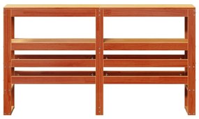 viaszbarna tömör fenyőfa fejtámla polcokkal 140 cm