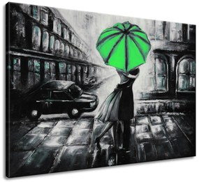 Gario Kézzel festett kép Zöld csók az esoben Méret: 120 x 80 cm
