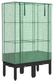 Rattan megjelenésű magaságyás melegháztakaróval 80x40x140 cm