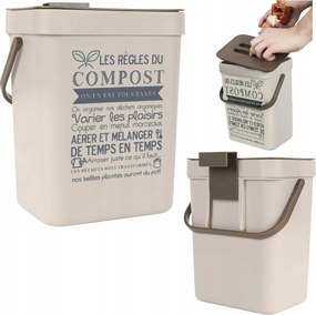 Felakasztható Hulladéktároló Composta szelektív hulladékgyűjtő Kosár Zárható fogantyú