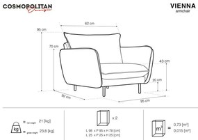 Vienna bézs bársony fotel - Cosmopolitan Design