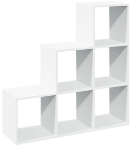 3 szintes fehér szerelt fa térelválasztó könyvespolc 99x29x99cm