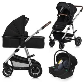 Lionelo - Kombinált 3 az 1-ben babakocsi AMBER fekete ezüst