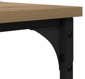 Oldal asztal polcokkal kézműves tölgy 40 x 30 x 75 cm Faanyag