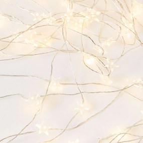 STAR LIGHTS LED égősor USB kábellel, ezüstdrót-csillagok 100 égővel