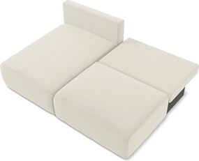 Krémszínű kinyitható-tárolóhelyes sarokkanapé (bal oldali) Kalena – Makamii