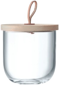 LSA International LSA IVALO tároló, fából készült fedéllel, 15 cm átmérőjű, áttetsző, kézzel készített