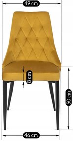 Mustár Bársony Étkezőszék CORK