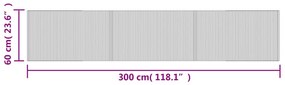 négyszögletű barna bambusz szőnyeg 60 x 300 cm