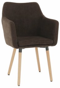 Étkező fotel, sötétbarna anyag/bükk, DABIR