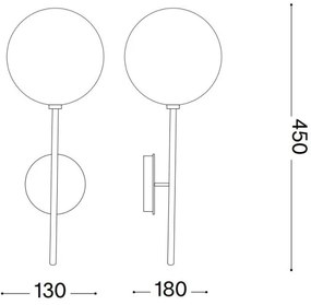 Ideal Lux - LED Fali lámpa EQUINOXE 1xG4/2W/230V réz/átlátszó