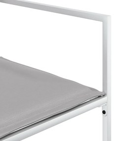 4 db fehér acél és textilén kerti szék párnákkal