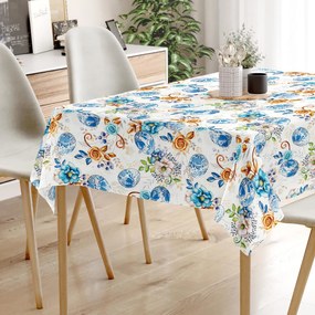 Goldea szögletes terítő loneta - kékre festett húsvéti tojások 50 x 100 cm