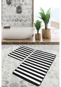 Fehér-fekete fürdőszobai kilépő szett 2 db-os 60x100 cm – Mila Home