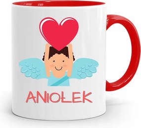 Piros Bögre Gyerekeknek Kis Angyalka +név fényképes nyomattal
