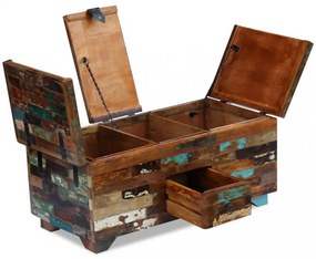 ládika dohányzóasztal tömör újrahasznosított fa 80x40x35 cm