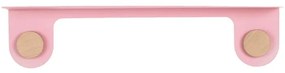 Hook rózsaszín fali polc 2 akasztóval, hossz 60 cm - Gazzda