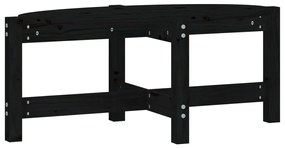Fekete tömör fenyőfa dohányzóasztal 87 x 48 x 35 cm
