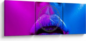 Színes tollak képe (órával) (90x30 cm)