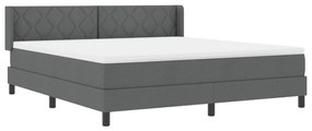 Boxspringágy matraccal - Sötétszürke, 180 x 200 cm, Szövet.