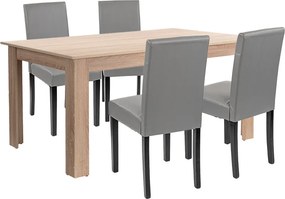 Leon 4+1 étkező garnitúra sonoma tölgy-szürke