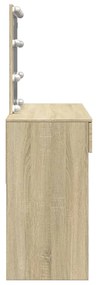 sonoma tölgy színű fésülködőasztal LED-del 100 x 40 x 130 cm