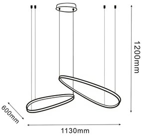 LED csillár kábelen MICHELLE LED/48W/230V 4000K fekete
