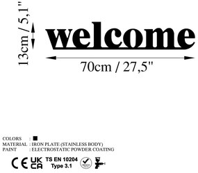Fém fali dekoráció, Welcome