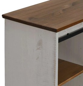 HALDEN fehér tömör fa komód tolóajtós 80x40x80 cm