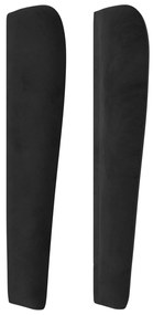 fekete bársony fejtámla szárnyakkal 147 x 23 x 118/128 cm