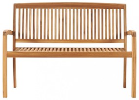2 személyes tömör tíkfa kerti pad asztallal 128,5 cm