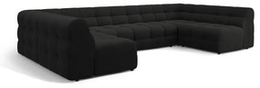 Fekete sarokkanapé (U alakú) Kendal – Micadoni