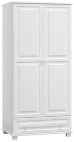 Fehér tömör fenyő szekrény 2Dc1 90 széles akasztós/polcos
