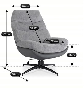 Forgó Relaxfotel Szürke Színben. ASTURIA