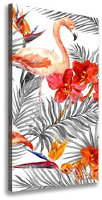 Vászonkép Flamingók és virágok ocv-115695348