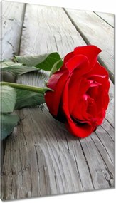 Vászonkép 80x120 Rózsa a deszkákon