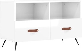 vidaXL fehér magasfényű szerelt fa TV-szekrény 80x36x50 cm