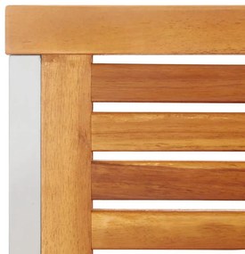 5 darabos Kerti Étkezőszett Tömör Akácfából, Kültéri Étkezőasztal 180x90x75 cm Tömör Akácfából