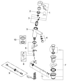 GROHE 32204001 - CONCETTO mosdócsaptelep DN 15 fényes króm