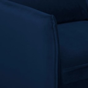 Sötétkék bársony kanapé 138 cm Juli – Ropez