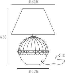 Cosmolight PRALINES T01268WH Asztali lámpa 1x40W/E27