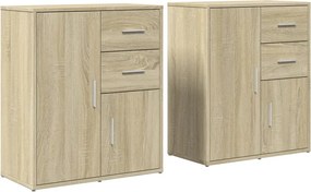 vidaXL 2 db sonoma tölgy színű szerelt fa tálalószekrény 60x31x70 cm